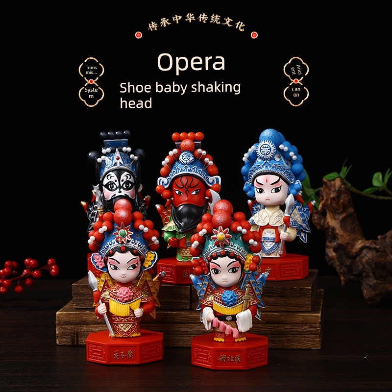 Opera Decoration Shaking Head Doll Chinese Style Characteristic Beijing Opera