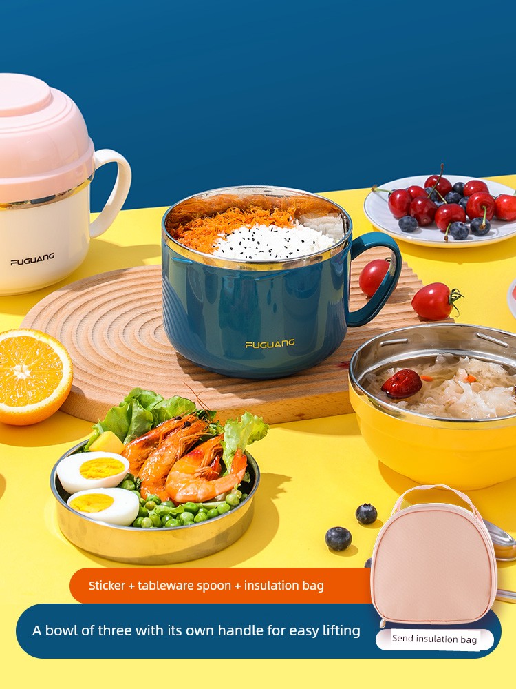 Fuguang 304 Stainless Steel Lunch Box Student Only Instant Noodle Bowl Office Lunch Box Canteen Meal Bowl Canteen Canteen Meal Cup