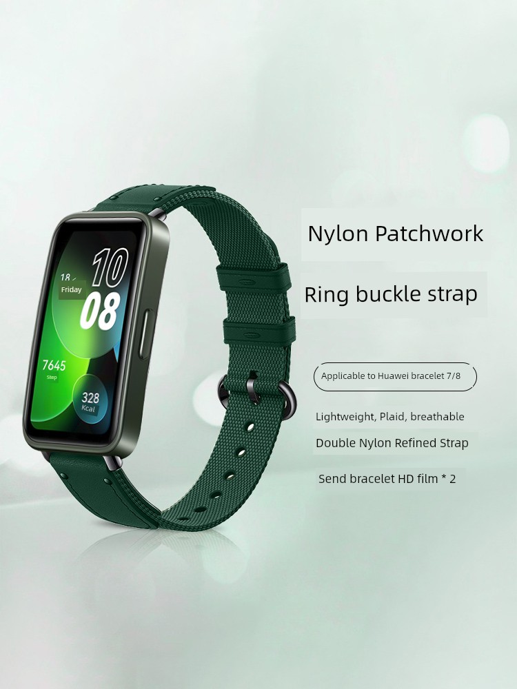 Suitable for Huawei Bracelet 8 Strap 9 Watch Nylon Patchwork Buckle 7 Sports Wristband Watch Smart Girl Woven Replacement Belt NFC New Arrival Breathable Band 7 8 Generation Men Personalized Accessories