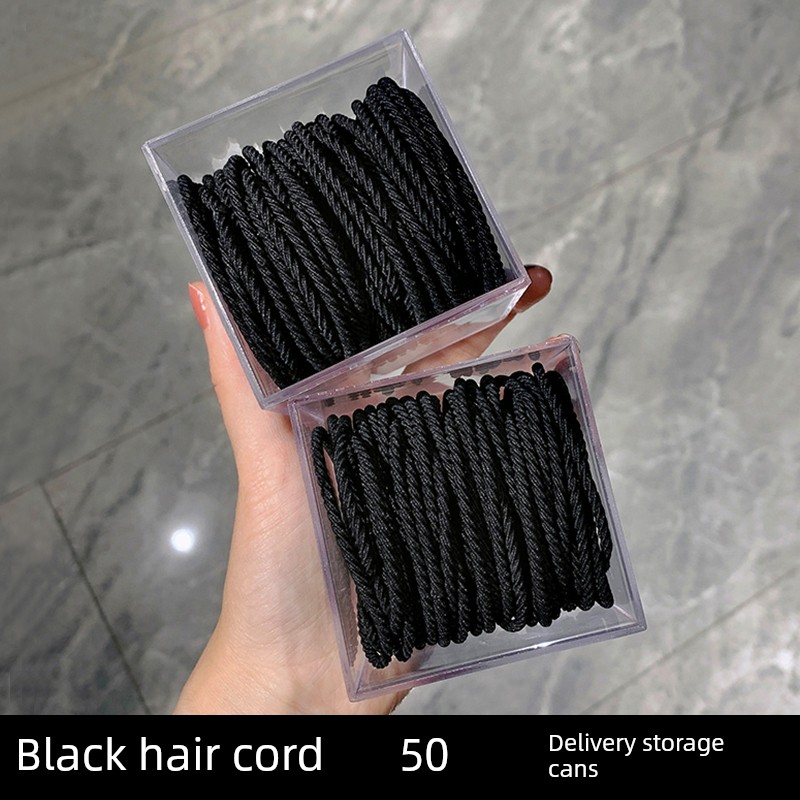 Head Rope 2023 New Arrival High Elasticity Durable Tie Ponytail Hair String Black Not Tight Hair Rubber Band Online Influencer Headdress Women