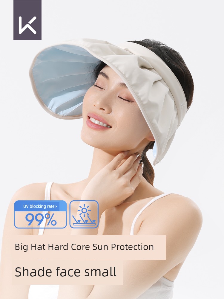Keep Topless Hat Sun Protection Hat Women's UV Protection Summer Shell-like Bonnet Big Brim Outdoor Full Face Sun Shade Face Small