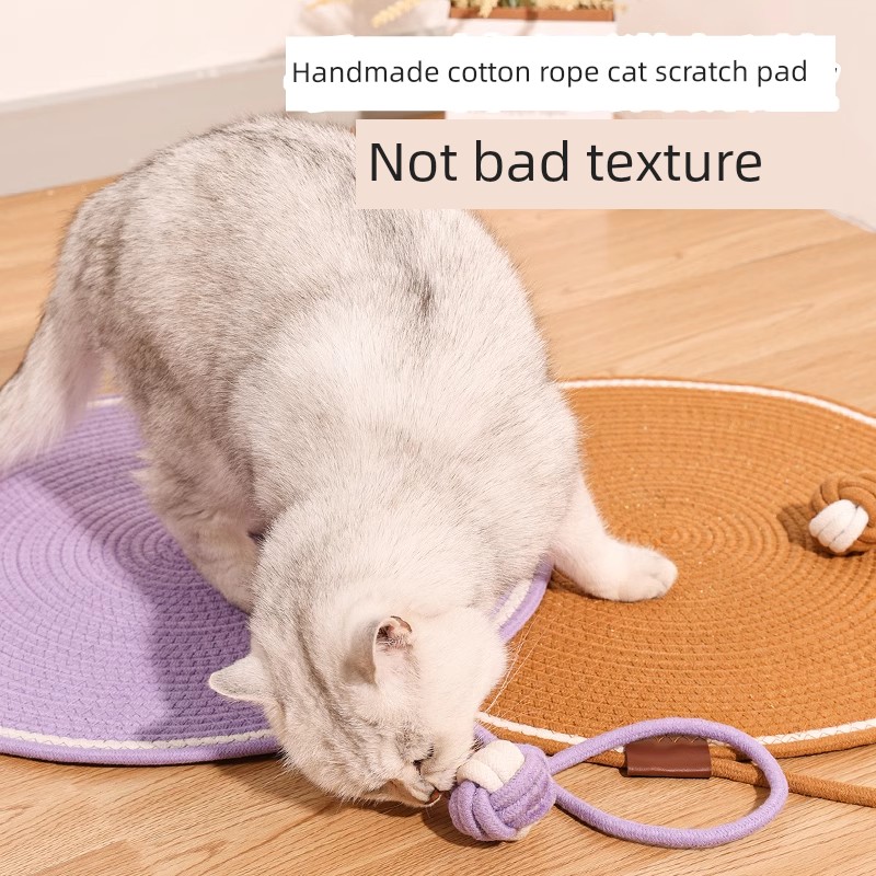 Cotton String Cat Scratching Pad Scratch-Resistant Wear-Resistant Weaving Pet Cat Sleep Cotton Cushion Cat Lying Mat Non-Stick Wool Grinding Claw Mat