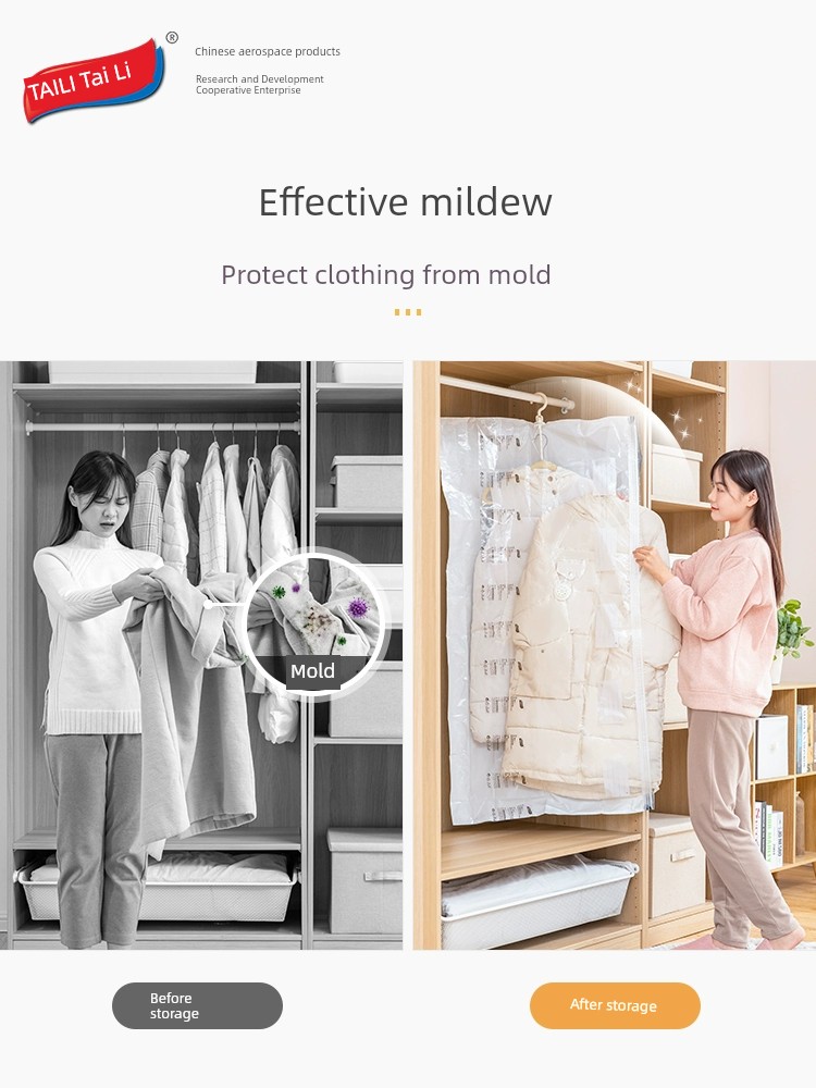 Taili Vacuum Hanging No Pumping Clothing Compression Bag down Jacket Coat Storage Bag Clothes Special Storage Bag