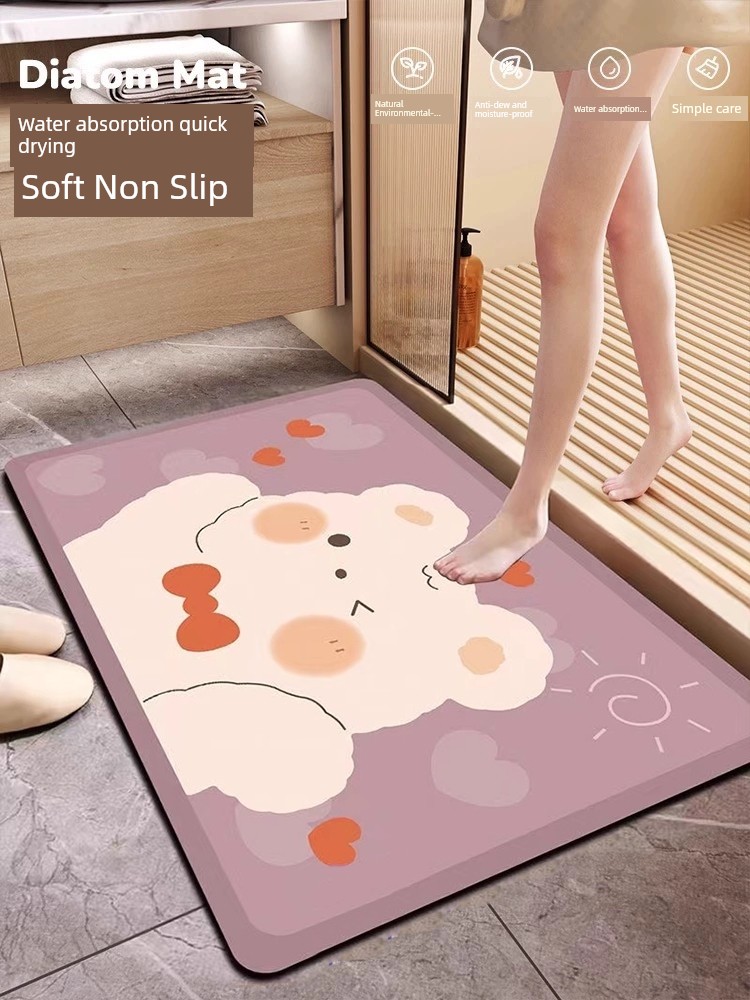 Bathroom Non Slip Toilet Entry Diatom Mud Absorbent Pad