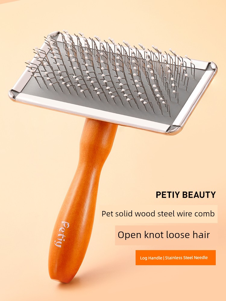 Petiy Pet Comb Cat Dog Small Size Dogs Teddy VIP Needle Comb Anti-Knotted Wooden Open Knot Massage Comb