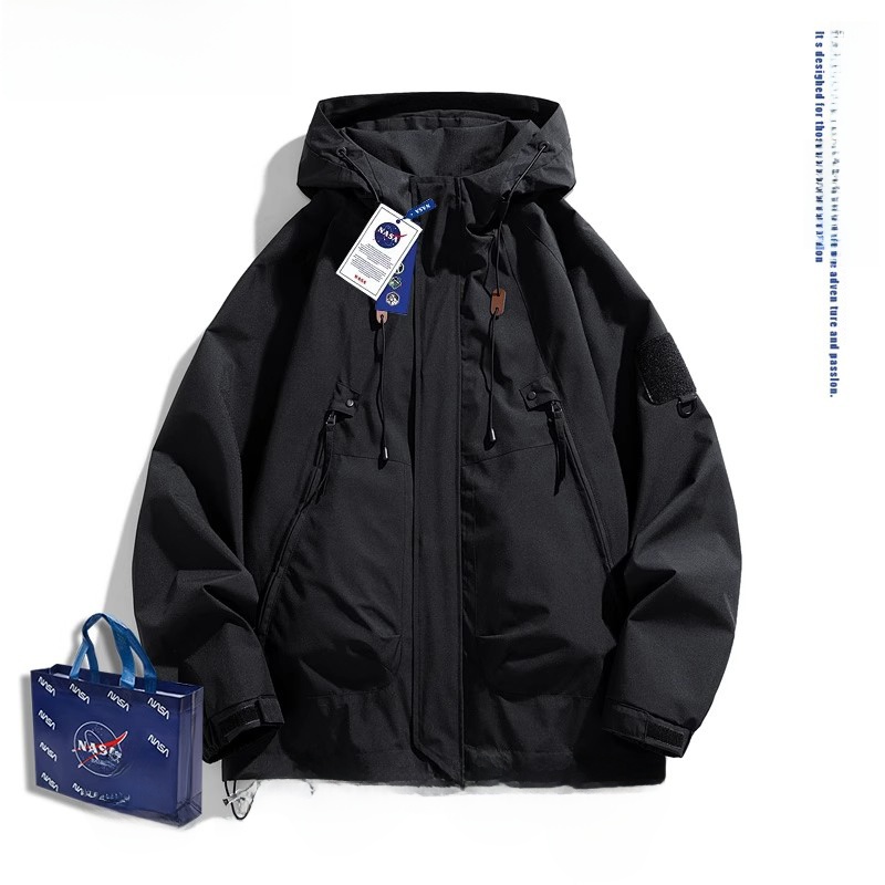 NASA Fall and Winter New Arrival Outdoor Shell Jacket 2024 Trendy Men and Women Loose Cargo Windproof Waterproof Jacket Outwear