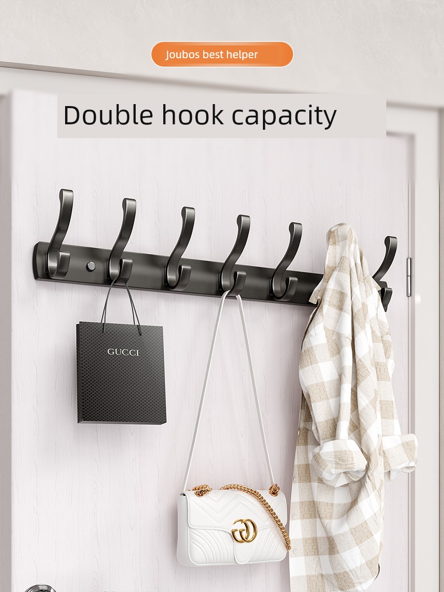Jiabangshou Hook Punch-Free Entry Door For Home Wall Hanger Bathroom Wardrobe Hang Clothes plus Size Row Hook