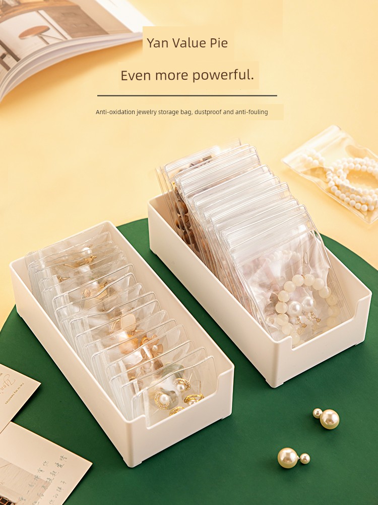 Anti-Oxidation Jewelry Box Earrings Ear Stud Necklace Storage Box Ring Jewelry Hair Accessories Earrings Barrettes Jewelry Bag Transparent