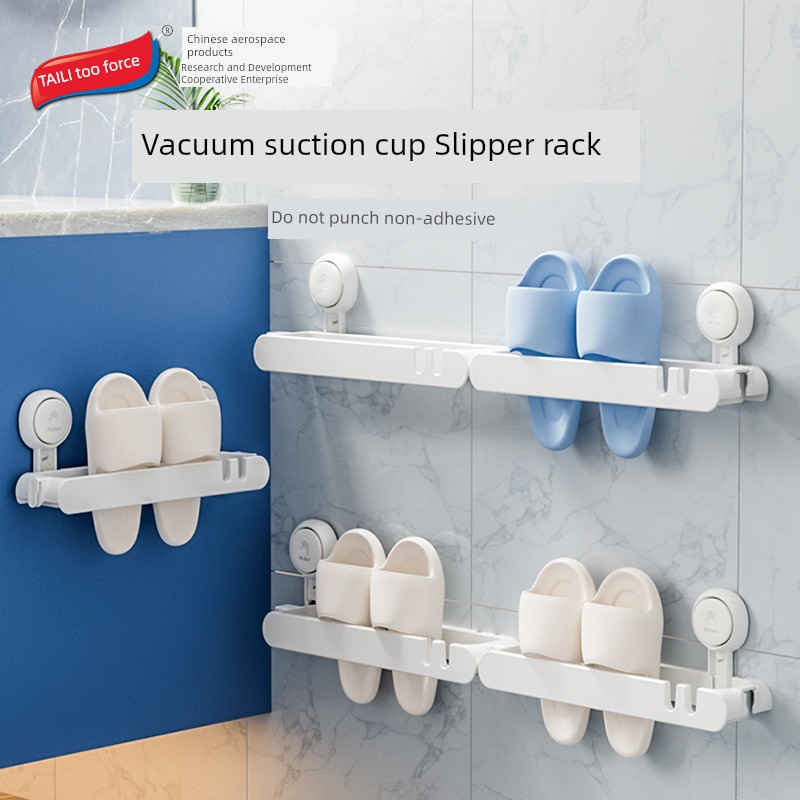 [Exclusive for Good Experience] Taili Bathroom Slippers Draining Rack Punch-Free Bathroom Suction Cup Storage Fantastic