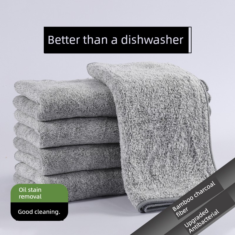 Kitchen Rag Dishcloth Oil-Free Dish Towel For Home Thickened Absorbent Lint-Free Cleaning Oil Absorption Hand Towel