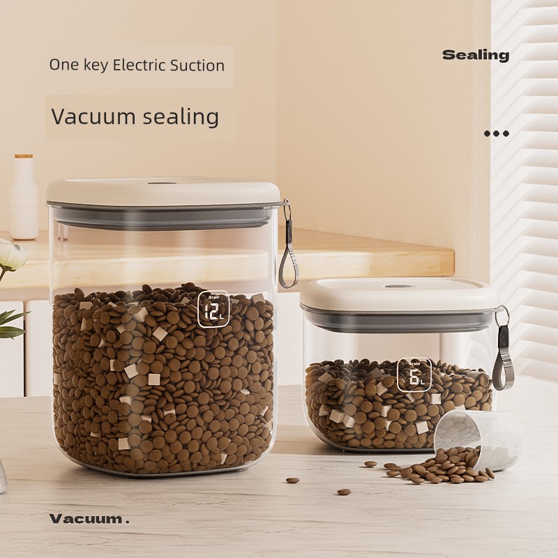 Grain Bucket Vacuum Sealed Cans for Dog Food Special Moisture-Proof Food Storage Negative Pressure Pet Food Cat Food Storage Bucket
