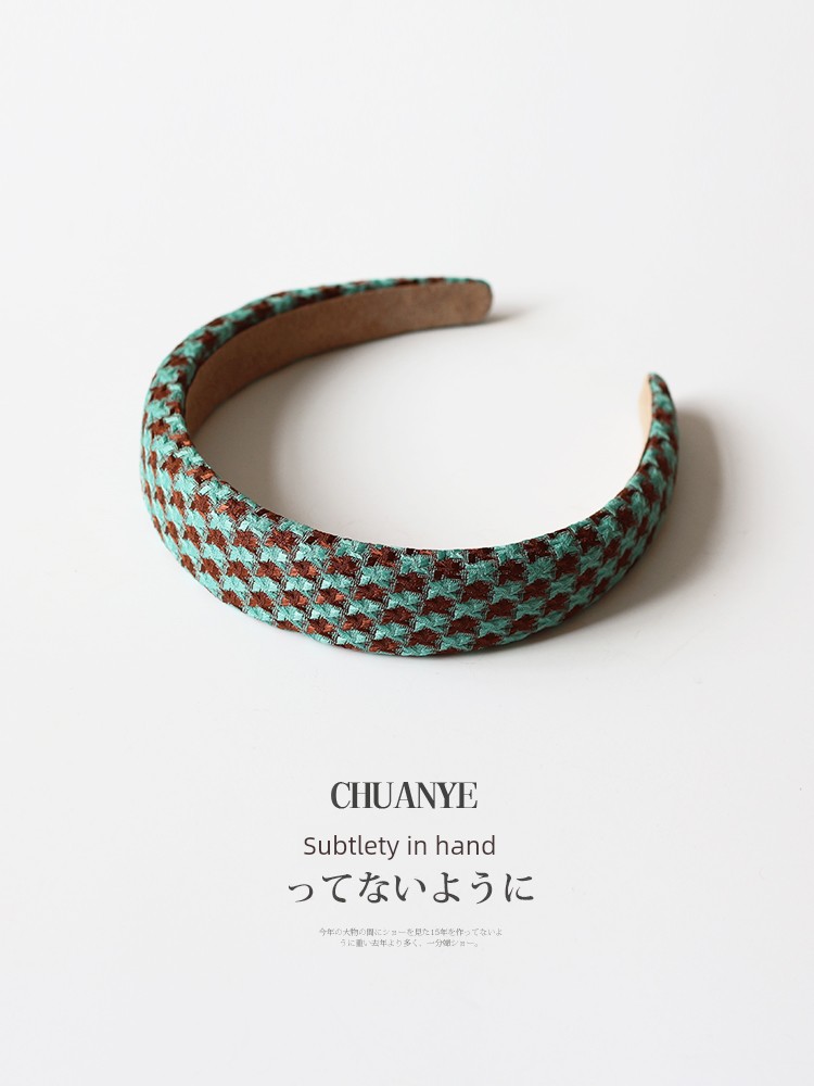 Kawano Houndstooth Skull Top Retro out Hair Band