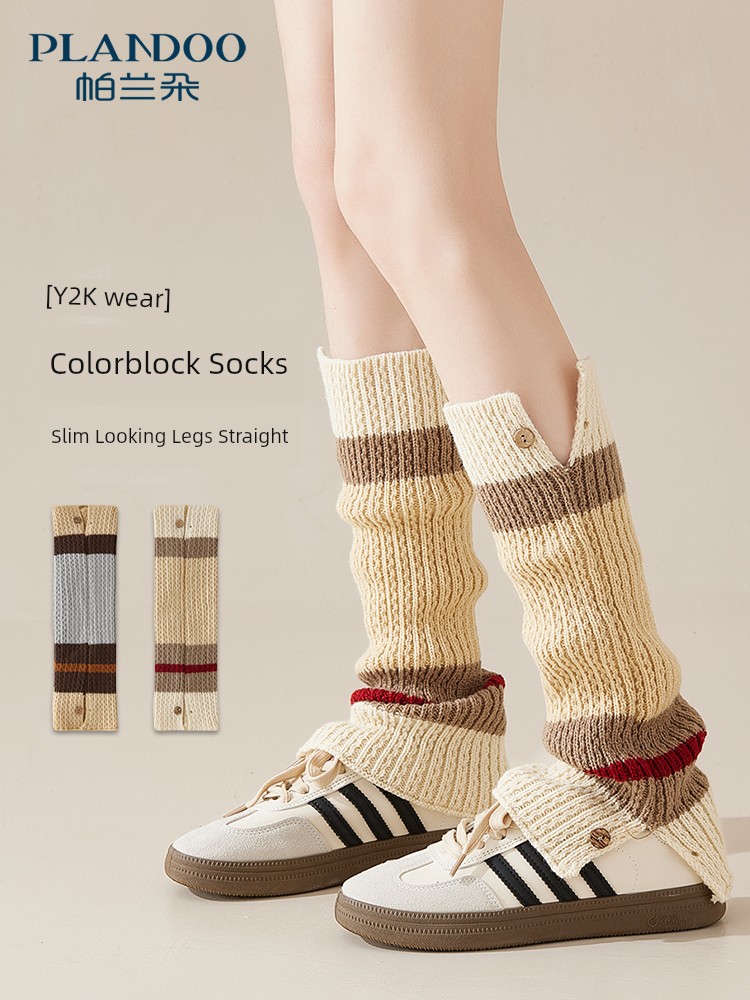 Knitted Leg Warmers Women's Spring and Autumn 2024 New Arrival Best Selling Y2g Wear Leg Warmer Leg Shaping Slim Looking Calf Socks Bunching Socks