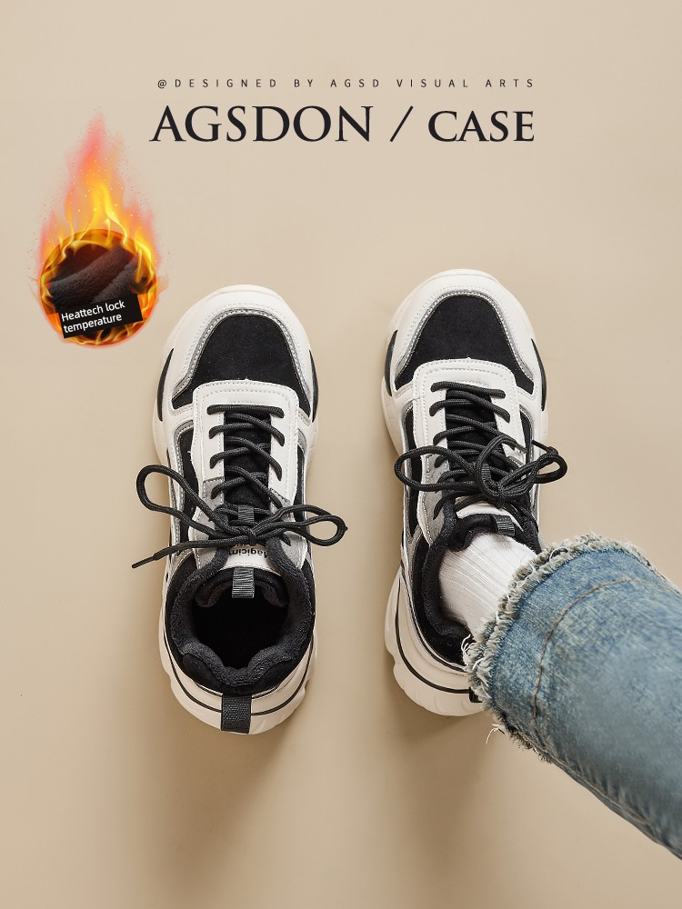 Augusto Snow Boots for Women 2024 New Arrival Winter Thick Sole High-Top with Velvet Dad Shoes Increased by Sports Cotton Shoes