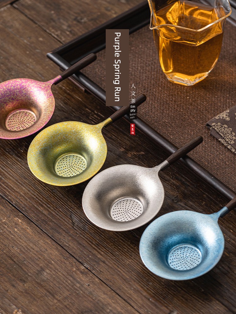 Jojo's L. Pd. Ziquan Jian. Pure Titanium Tea Strainer Tea Tea Partition Integrated Molding Multi-Purpose Fine | Pine Hairpin