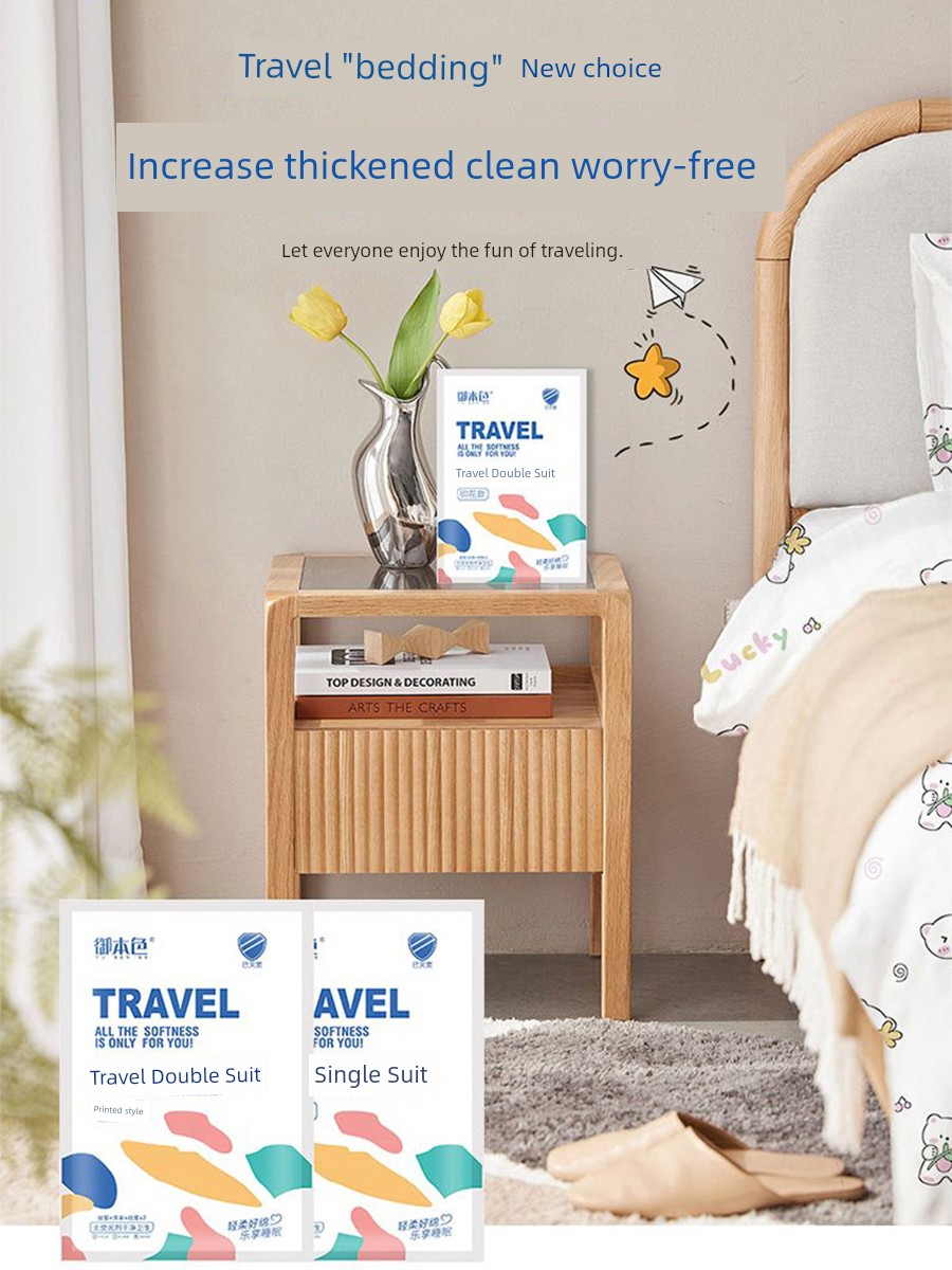 Disposable Bear Travel Four-Piece Set Dirty Isolating Sheets Duvet Cover Duvet Cover Pillowcase Hotel Train Travel Supplies