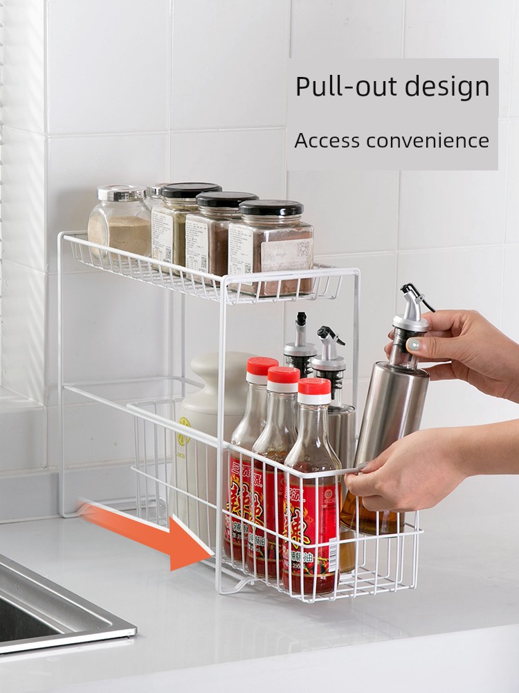 Kitchen Storage Rack Multi-Functional Multi-Layer Countertop Seasoning Rack Sink Bathroom Supplies Bathroom Storage Rack