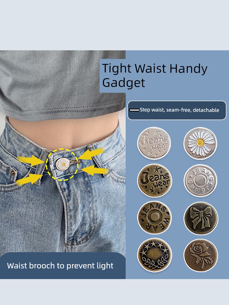 Denim Pants Waist-Tight Handy Gadget Waist of Trousers Large Waist-Tight Button Fixing Pin Button Size Adjustable