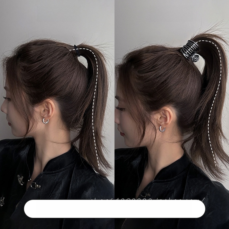 High Ponytail Grip Fancy Barrettes Female Back Head Clip Hairware 2024 New Arrival Cold Wind Net Red Same Style