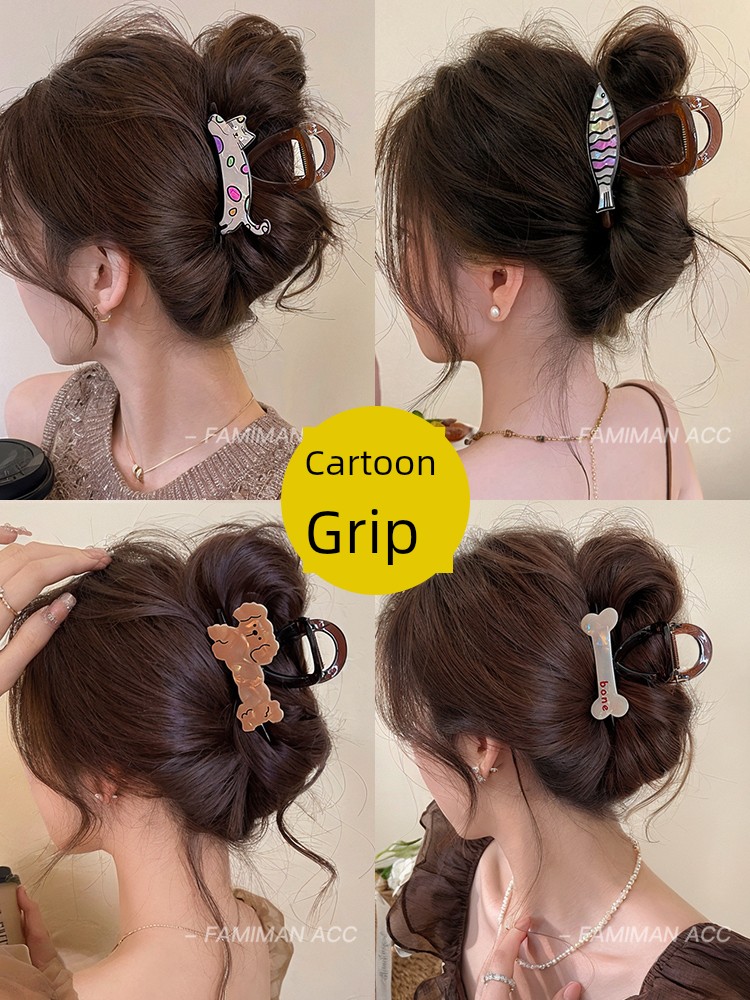 Cute Dogs and Cats Grip Female Small Size Fancy Back Head Half Tie Hairpin Animal Shark Clip Hairware Hairpin
