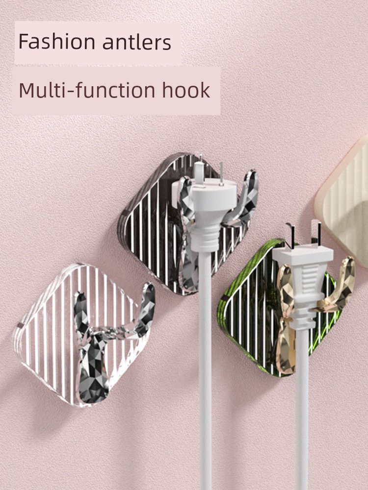 Plug Hook Sticky Hook Strong Load-Bearing Kitchen Bathroom Towels Hook Bathroom Toilet Punch-Free Seamless Hook