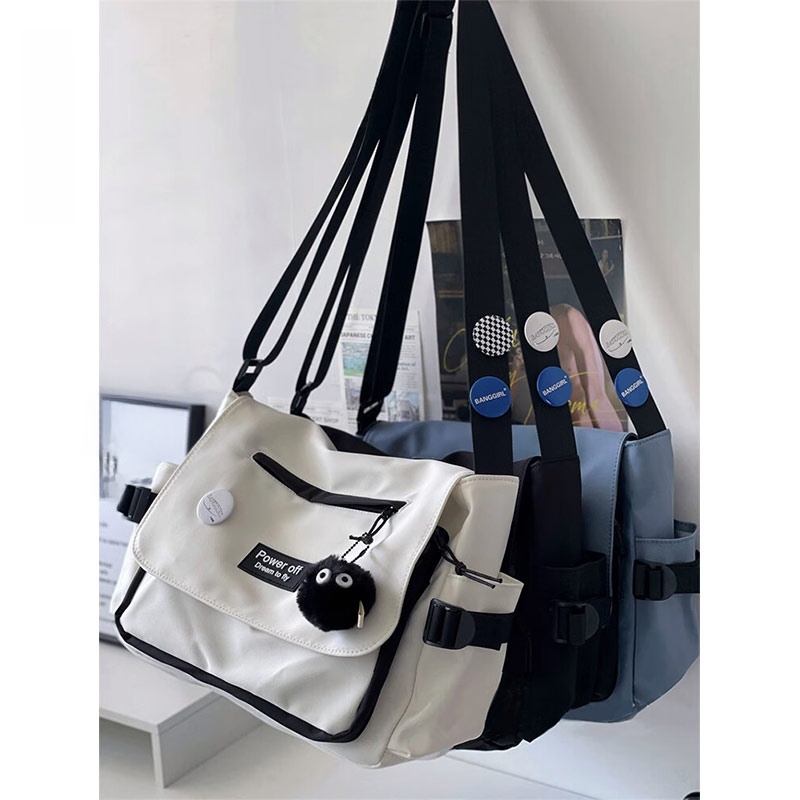 Messenger Bag College Student Class Backpack Men's Casual Shoulder Bag Japanese Style Ins Bag Female Harajuku Vintage Messenger Bag