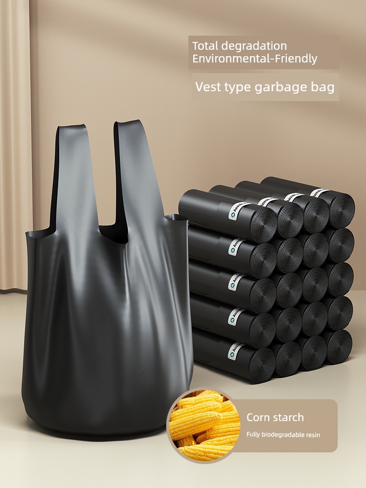 Degradable Vest Garbage Bag Environmental-Friendly Fully Degradable Extra Thick Extra Thick For Home Kitchen Kitchen Waste Clean Bag Portable