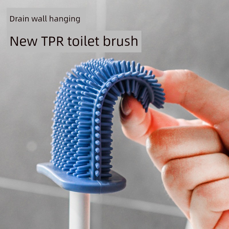 Dead-Zone Free Toilet Brush For Home Bathroom Wall-Mounted Suit Toilet Brush Handy Gadget Cleaning Silicone Toilet Brush