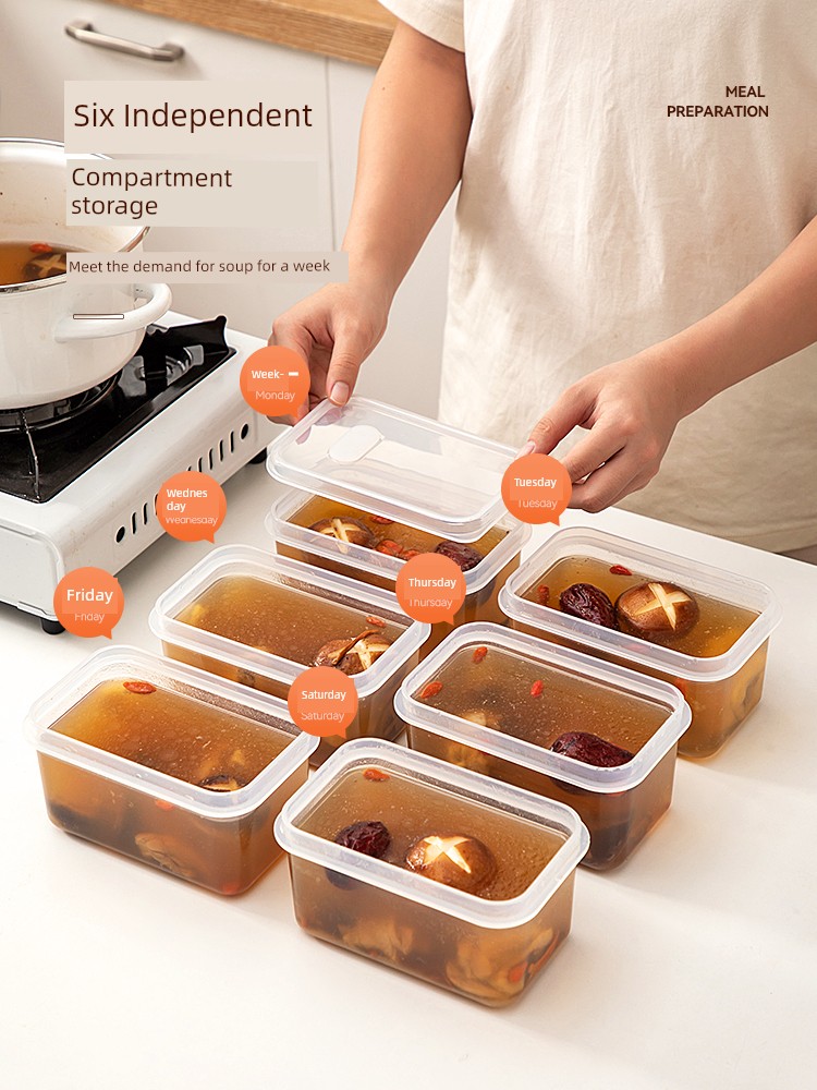 Frozen Soup Separately Packed Case Soup Bone Soup Chicken Soup Crisper Refrigerator Frozen Storage Box Food Grade Dedicated Storage Box