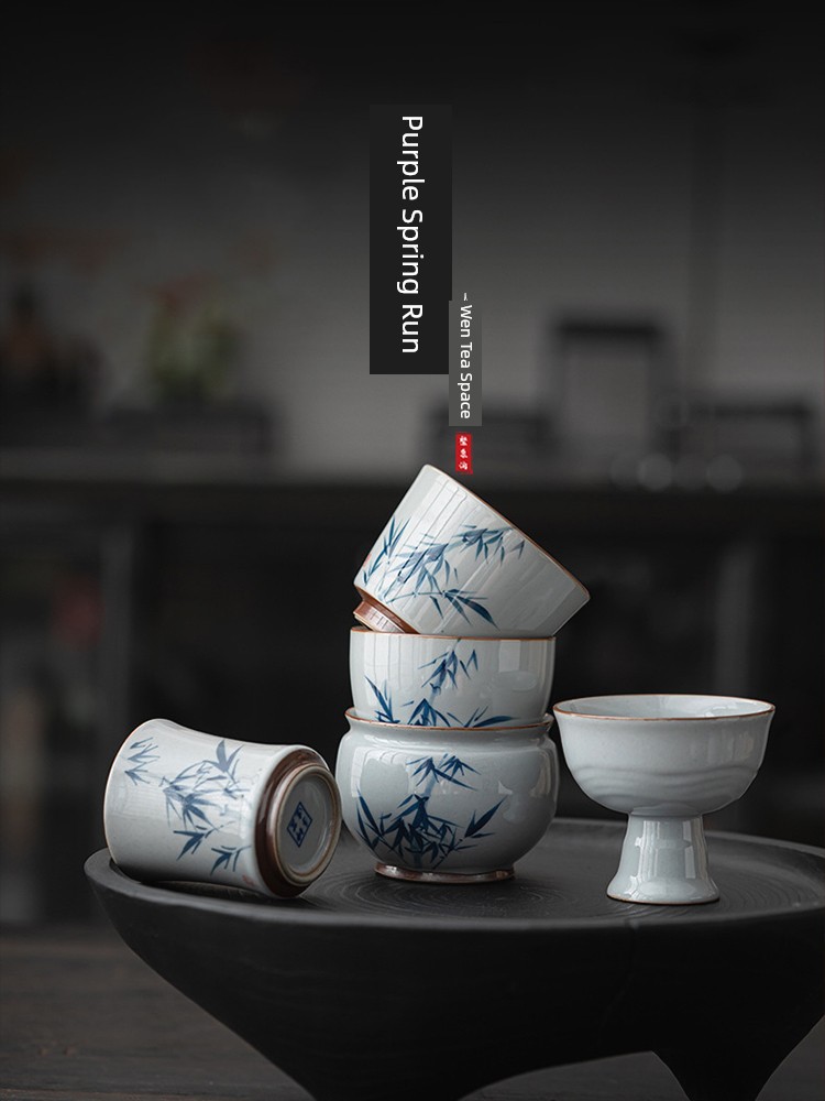 Jojo's L. Pd. Ziquan Jian. Hand Painted Blue and White Tea Cup Chinese Porcelain Master Cup Underglaze Color | Observation