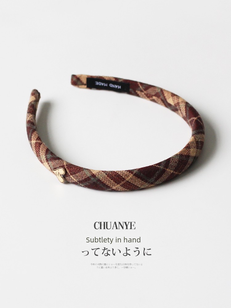 Kawano Heart Stripes Headband 2024 New Arrival Classy Headband Hair Fixer Face Wash Outdoor All-Matching Hairpin Hair Ornaments Headdress