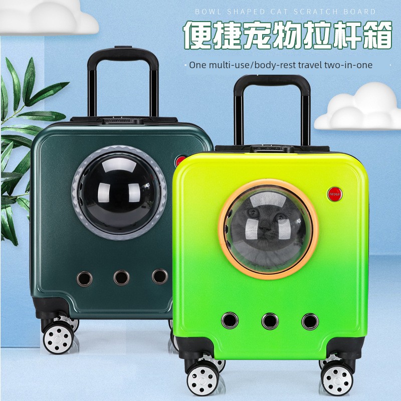 Space Capsule Trolley Case Portable Cart Luggage Cat