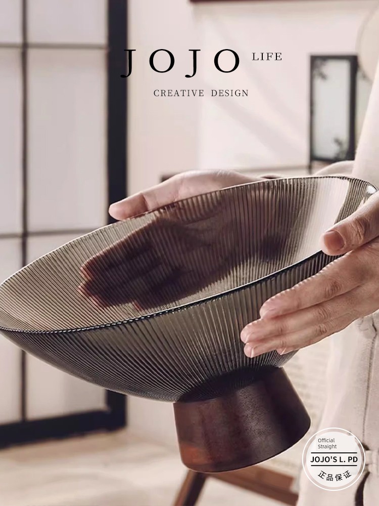 Jojo's L. Pd. between. Fancy New Chinese High-Legged Glass Fruit Plate For Home Living Room | Human
