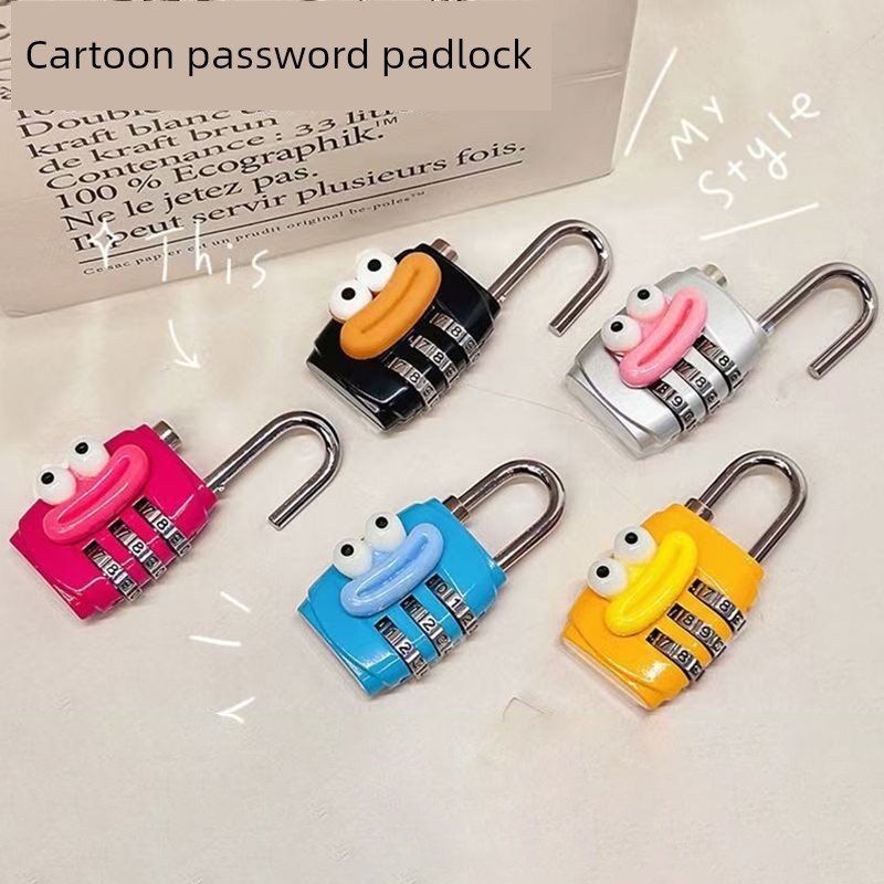 Cartoon Padlock with Password Required Zinc Alloy Luggage Mini Password Small Lock Gym Cabinet Dormitory Available Drawer Lock