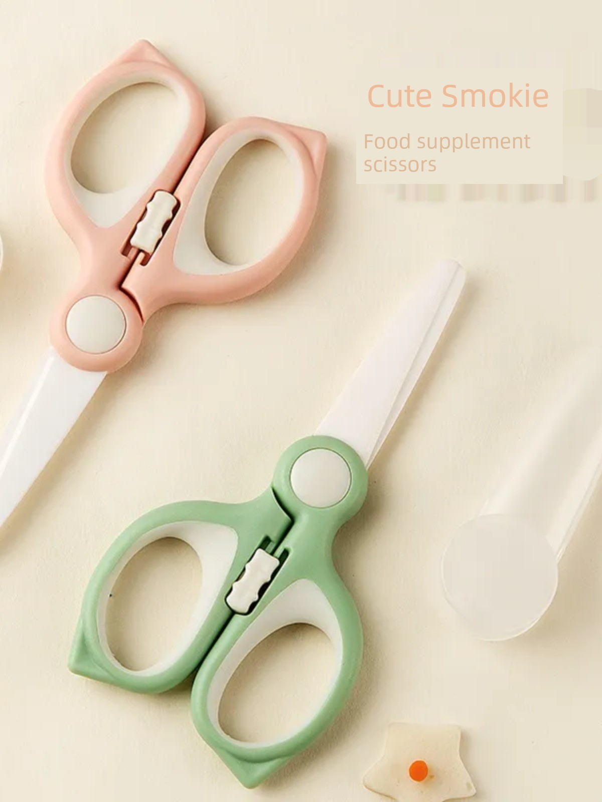 Feeding Aid Scissors Knife Baby Food Grinder Suit Stainless Steel Feeding Aid Scissors Portable Baby Small Scissors Ceramic Scissors