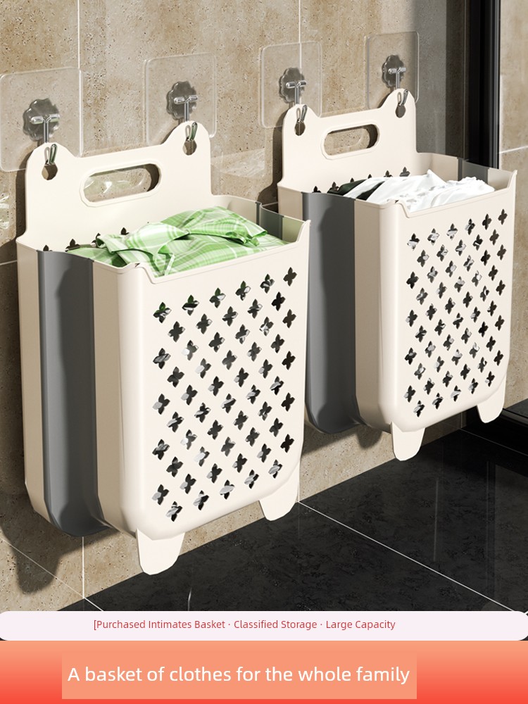Dirty Clothes Basket For Home Laundry Basket Wall Hanging Foldable Toilet Bath Put Dirty Clothes Storage Basket Barrels Bathroom Appliance