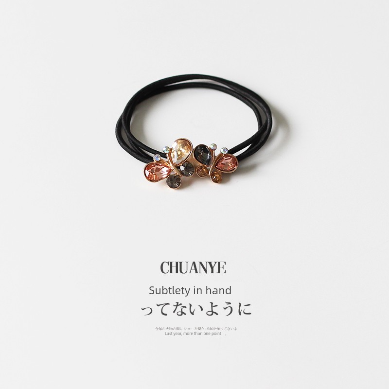 Kawano Rhinestone Hair Rope Ponytail Durable Bows