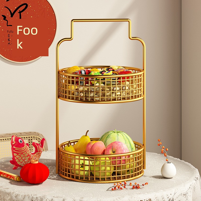 Jujiajia Fruit Plate Living Room Multi-Layer Fruit Basket Accessible Luxury Fruit Rack Afternoon Tea Tray For Home Snack Candy Collection