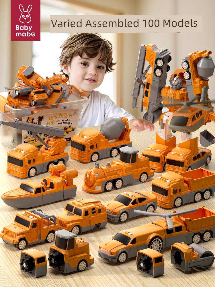 Magnetic Engineering Vehicle Deformation Robot 3-Year-Old Toy