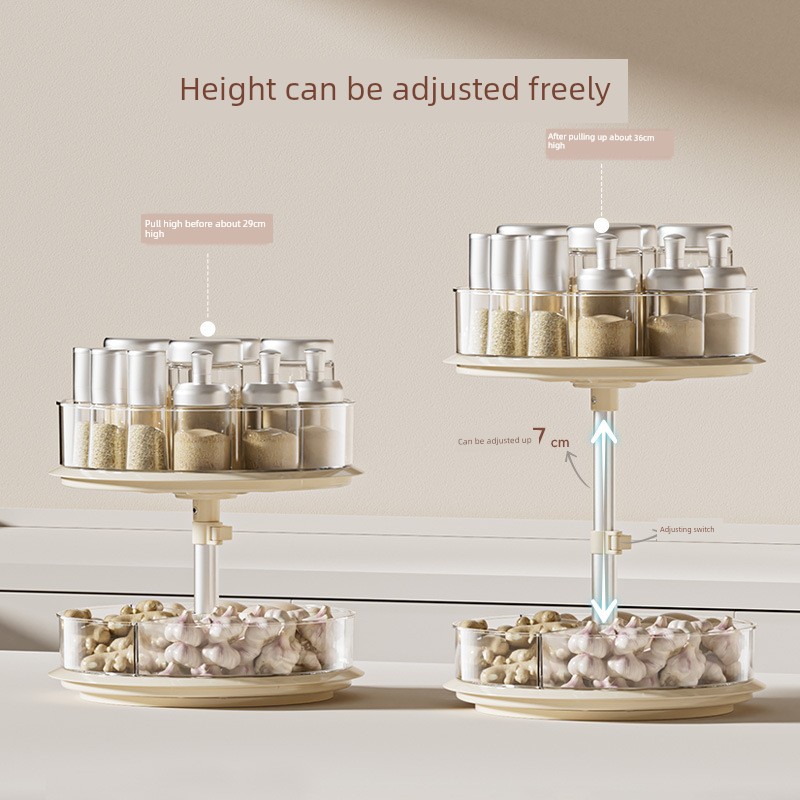 Jujiajia Rotate Spice Rack Kitchen Countertop Multi-Functional Oil, Salt, Sauce and Vinegar Seasoning Utensils Storage