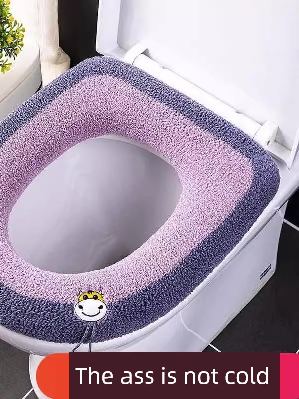 For Home Stuffed Toilet Seat Cover Pad Winter Thickened All Year Round Universal Toilet Seat Cover Toilet Seat Cover Fleece-lined Toilet Seat Cover Washer