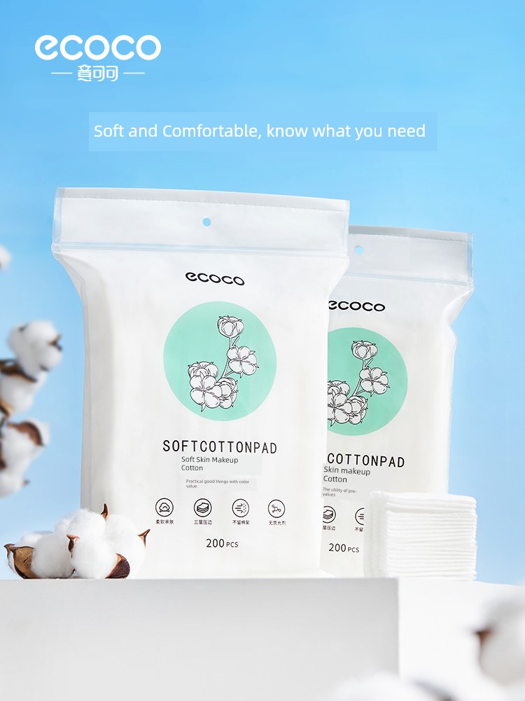 Cotton Puff Facial Wipes for Face Wet Compress Towel for Makeup Remover Facial Moisturizing Double-Sided Double-Effect Thick Seamless