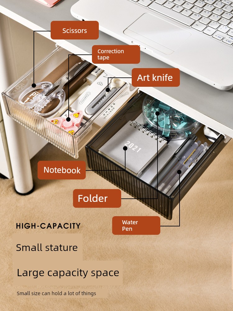 Desk Drawer Desktop Storage Box Office Organize Fantastic Desk Bottom Shelf Stationery Invisible Station Small
