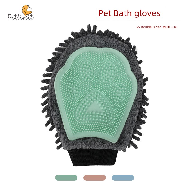 大促销 宠物沐浴手套 狗狗美容便捷小工具 双面清洁按摩刷 猫毛手套 狗狗揉搓洗澡
