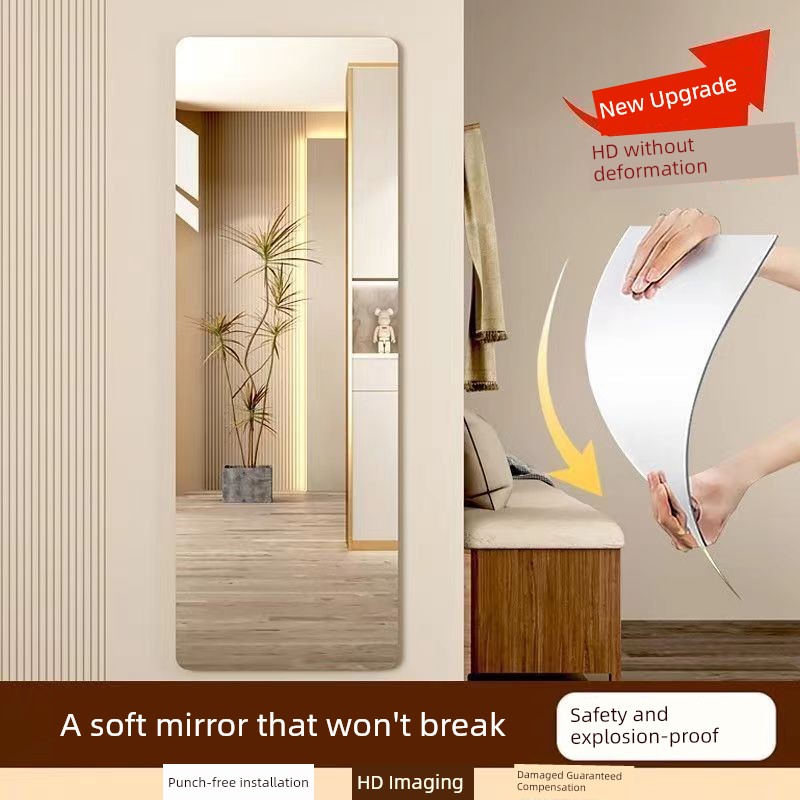 Acrylic Soft Mirror Wall Self-Adhesive Full-Length Mirror Home Dormitory HD Mirror Sticker Wall Sticker Mirror