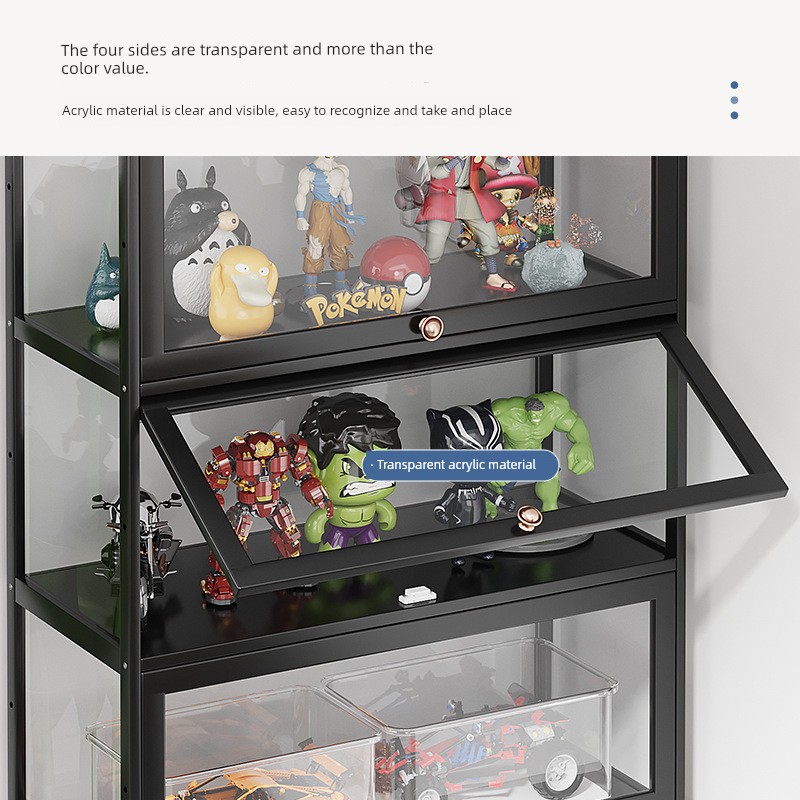 Book Children's Multi-Layer Cabinet Storage Minimalist Toy Practical Bedroom Bookcase Transparent For Home Living Room Bookshelf Storage