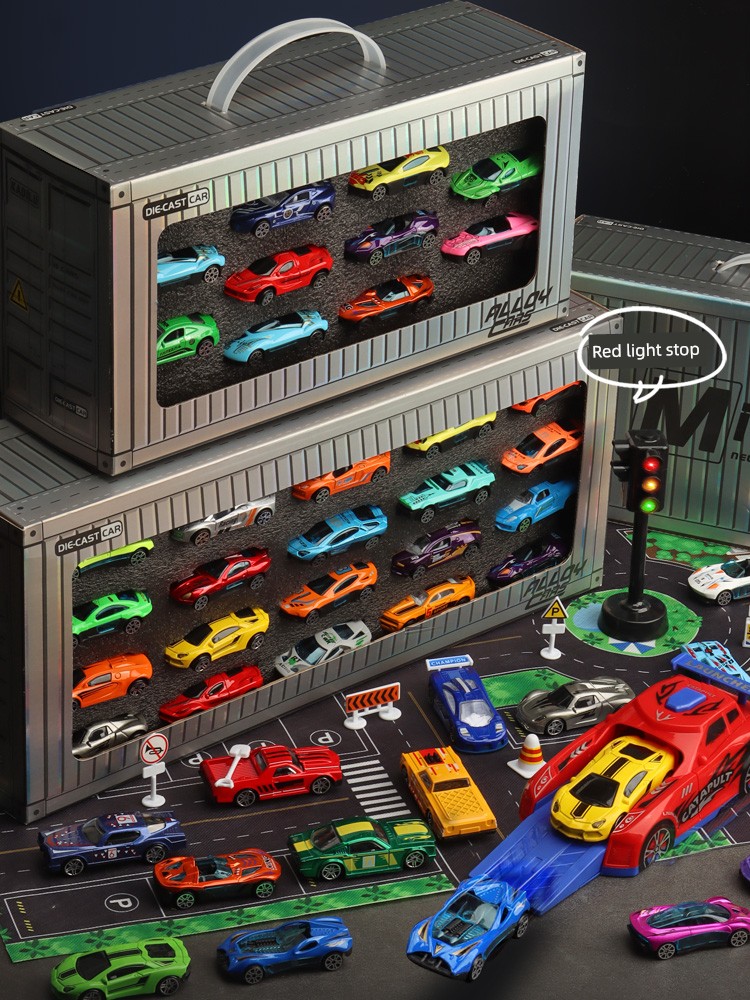 Children's Alloy Car Boy Collector One-Click Catapult Warrior Artificial Racing Car Model Suit Toy Car