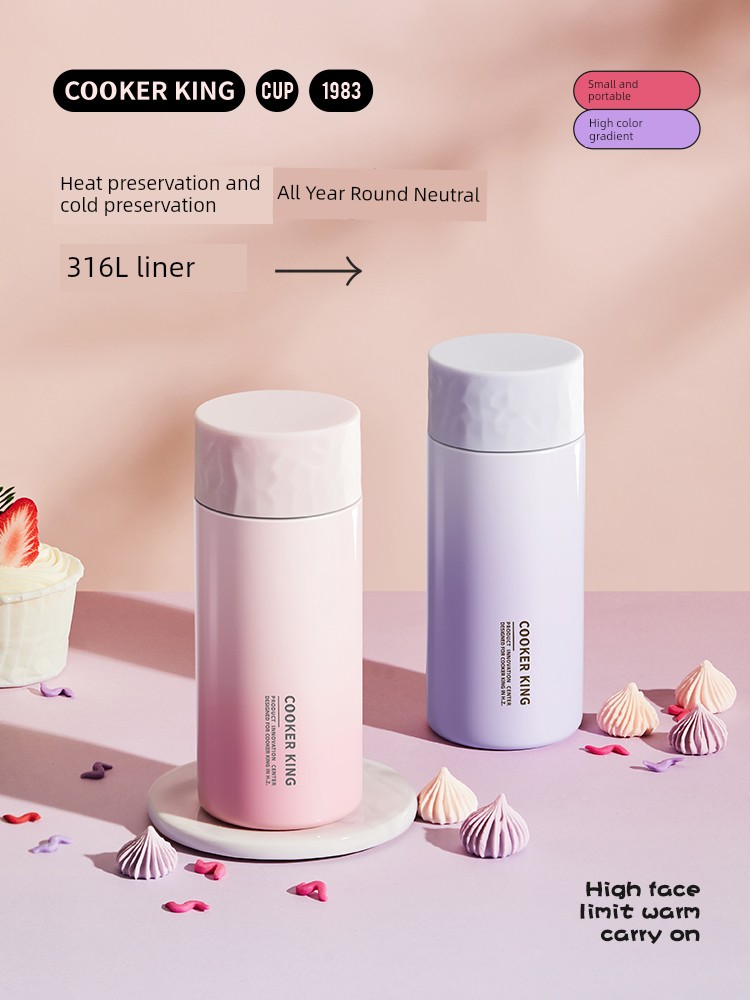 Cooker King 316 Stainless Steel Thermos Cup Good-looking Small Portable Mini Cup Girls and Boys Kids Student