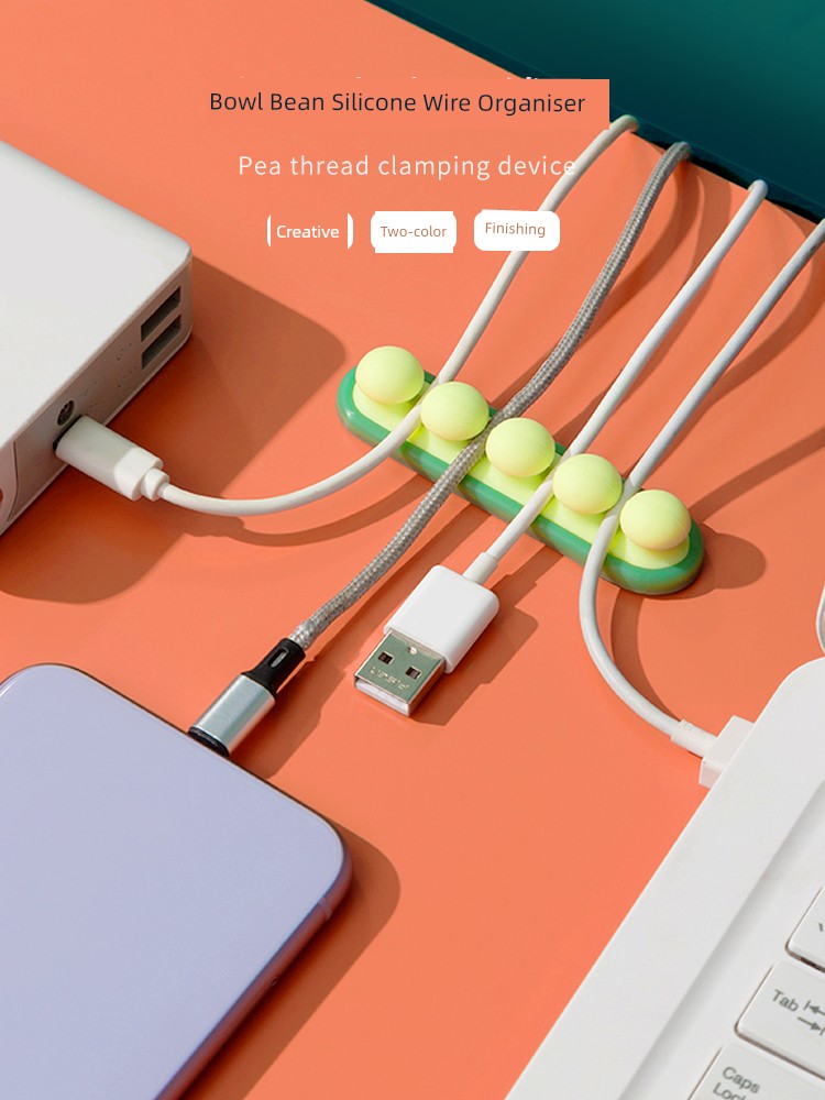 Silicone Organize and Storage Self-Adhesive Wrapping Thread Devices Desktop