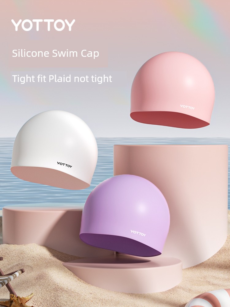 Large Long Hair Ear Protectors Kids New Arrival Silicone Swimming Cap